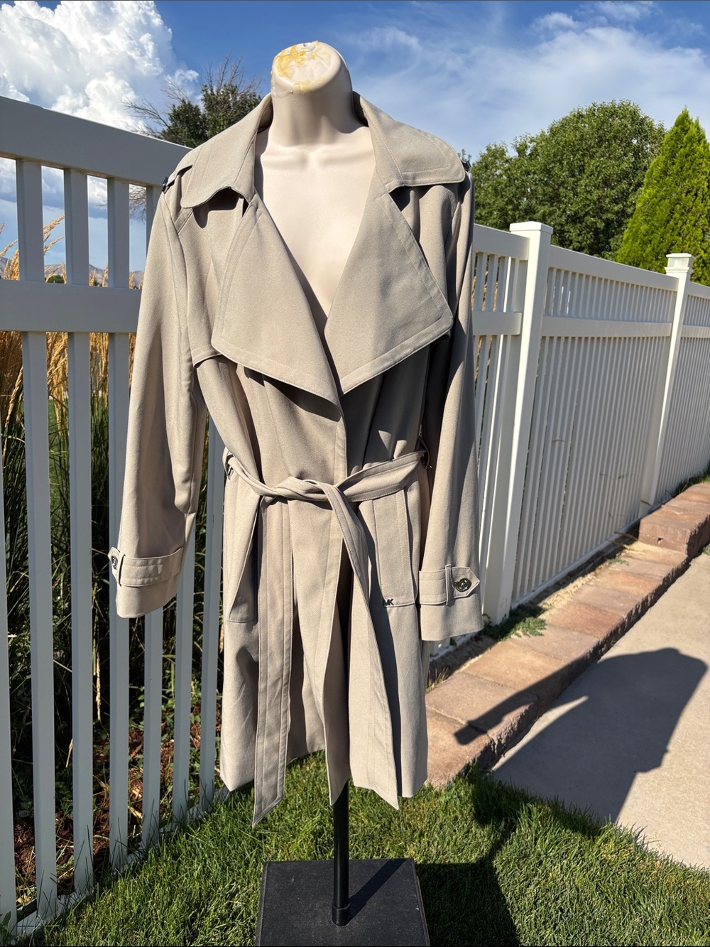 Michael Michael Kors Poly Size L Raincoat, Washed, Fully Lined